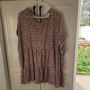 Mossimo Petite Floral Tiered Tunic - Dusty Rose